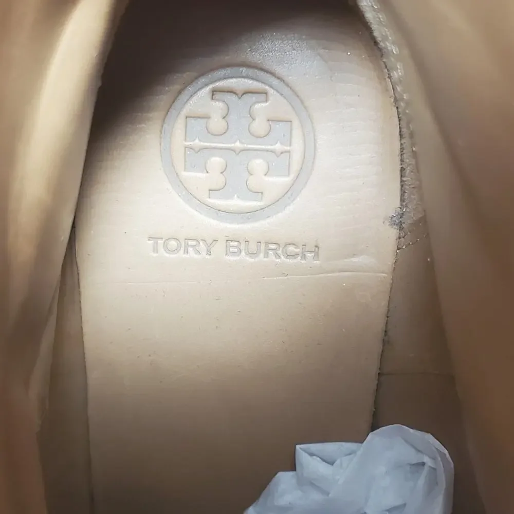 Tory Burch Kira 70MM Bootie Calf Leather Ankle Boots Mid Tan 59585 Size US 7 M